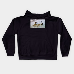 Canada Goose Parents Taking Their Goslings For a Swim Kids Hoodie
